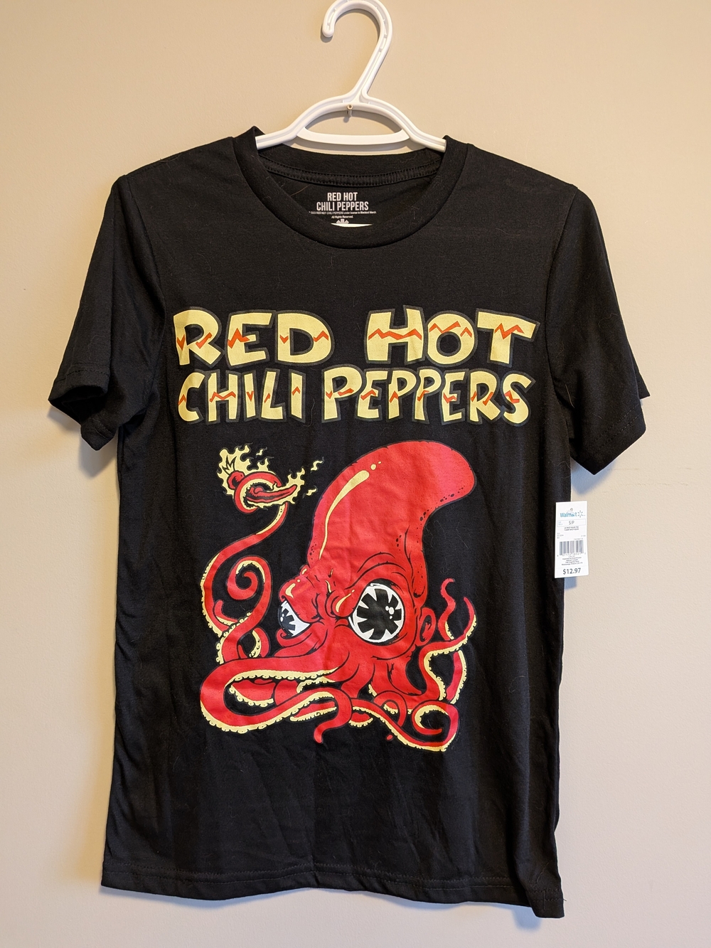 Red Hot Chili Peppers Black Graphic Tee - Octopus Design